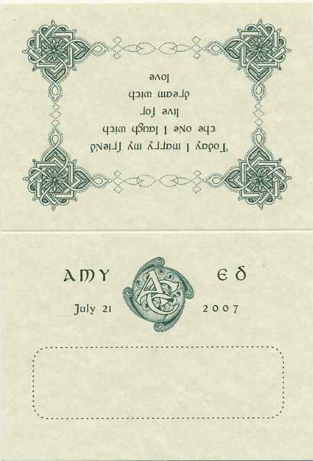 Original wedding stationery design in CELTIC style